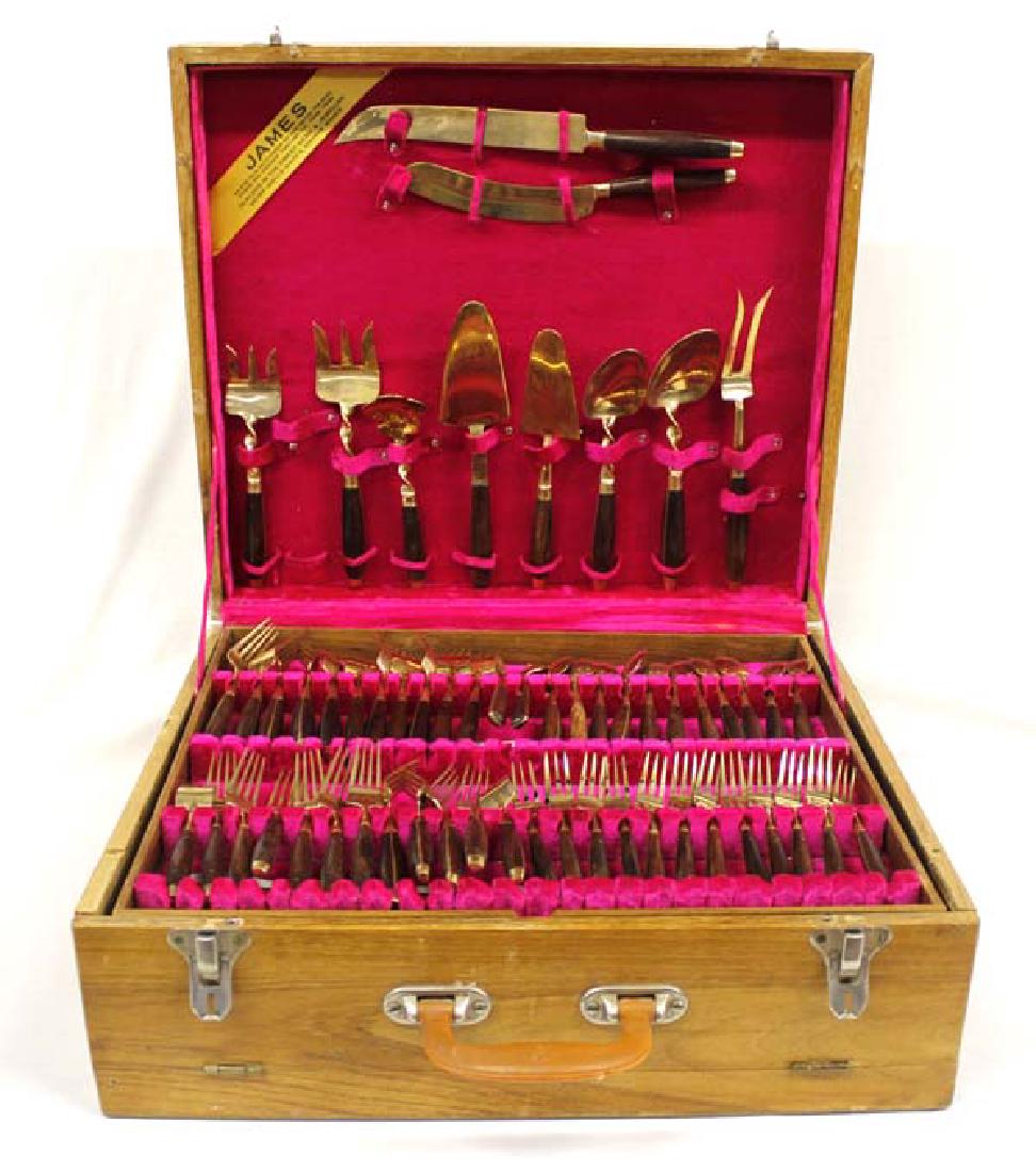 James Co. Solid Nickel Bronze Flatware, 145 Pieces (1 of 5)