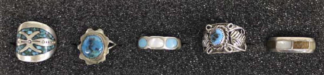 5 Native American Sterling Silver Rings (1 of 3)