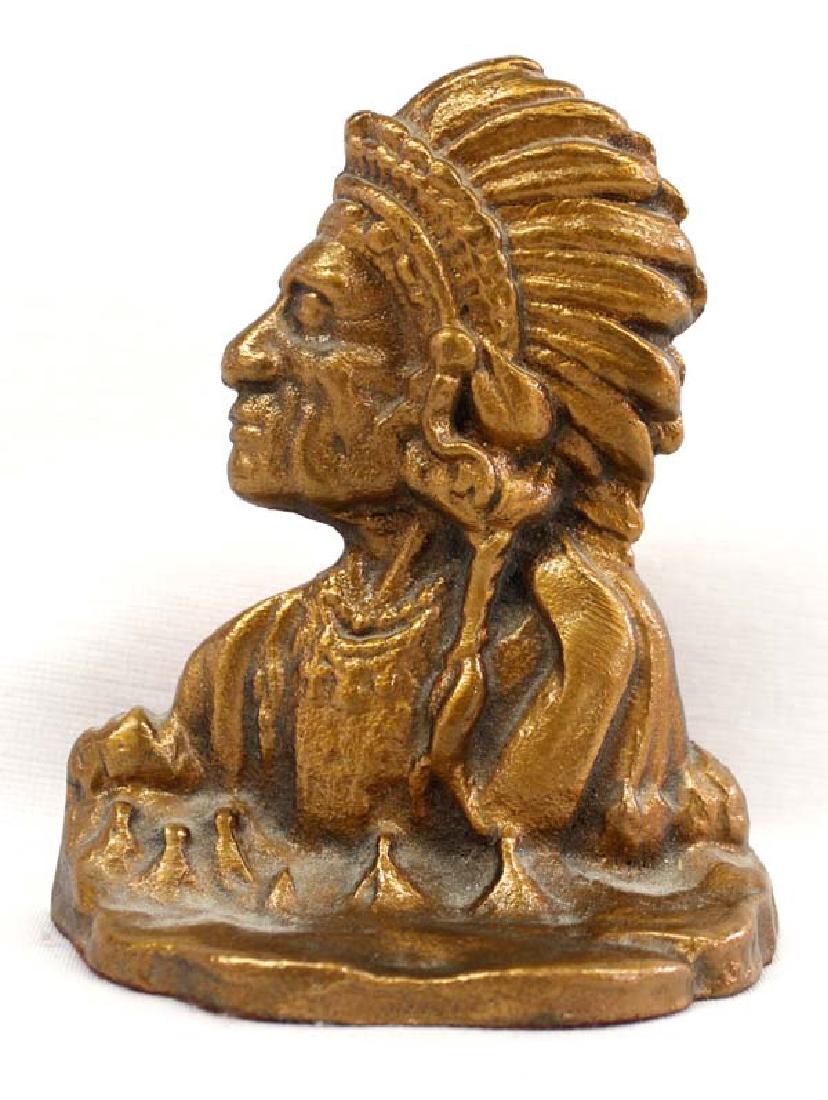 Single Cast Iron Indian Chief Bookend (1 of 1)