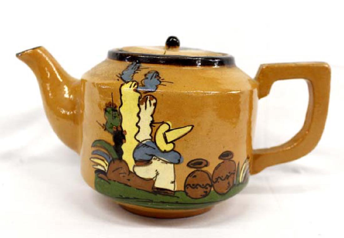 Vintage Mexican Glazed Clay Teapot (1 of 3)