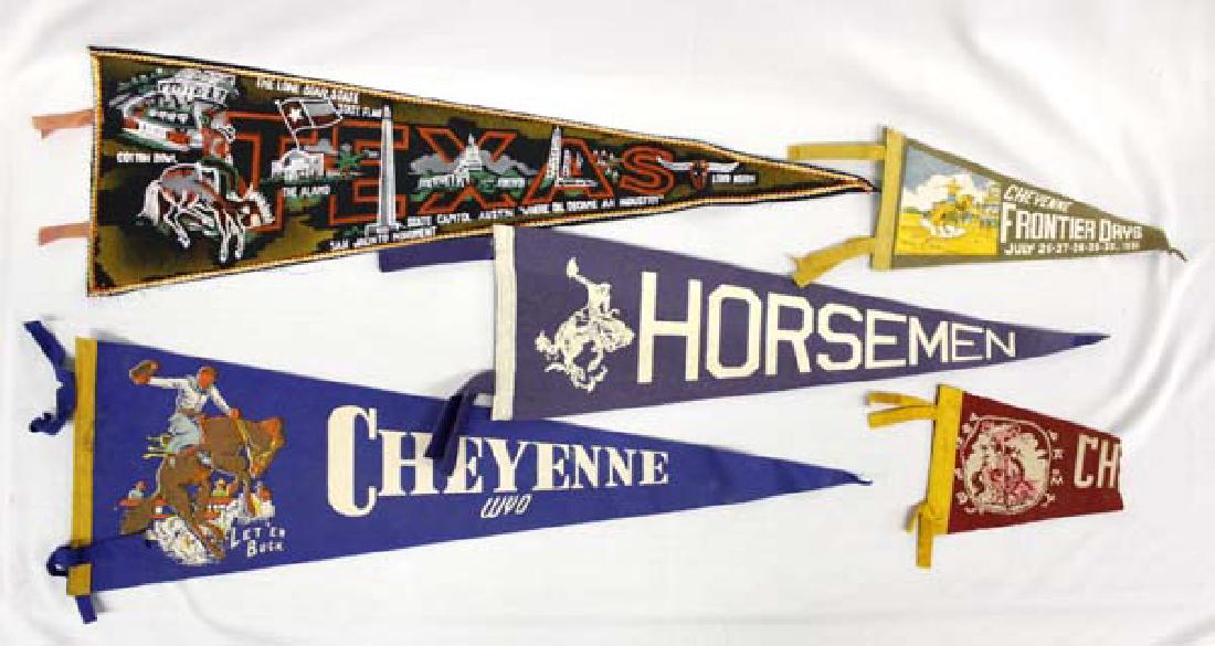 5 Vintage Western Souvenir Pennants (1 of 3)