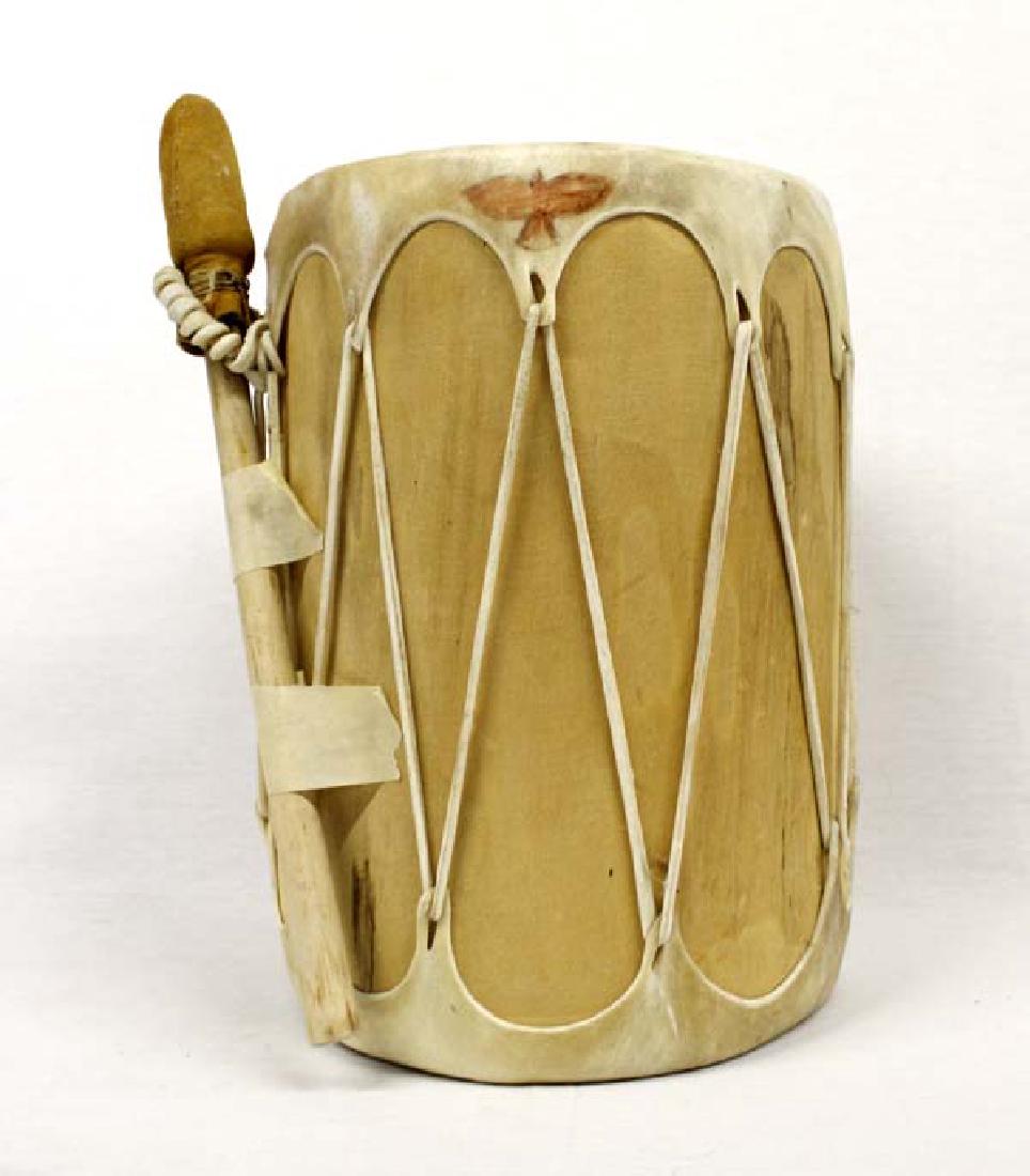 Medium Native American Taos Wood and Hide Drum (1 of 3)