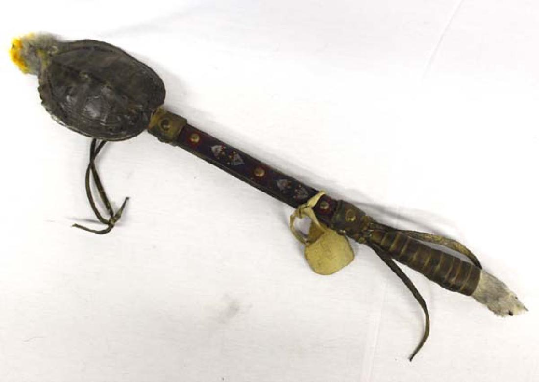 Native American Iroquois Leather Dance Rattle (1 of 3)
