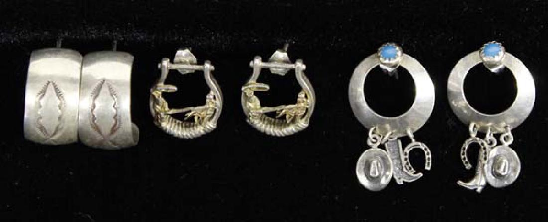 3 Navajo and Western Sterling Silver Earrings (1 of 3)