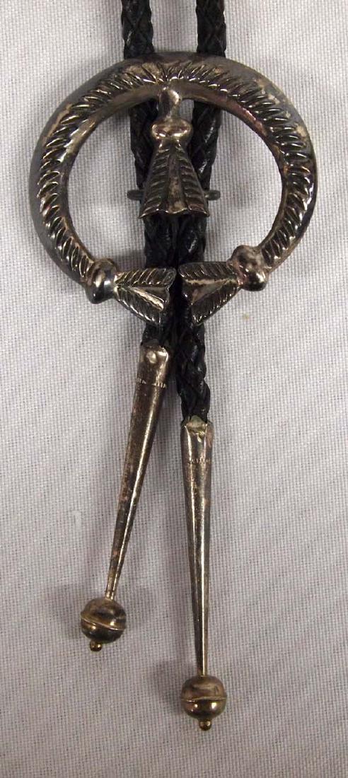 Vintage Navajo Coin Silver Naja Bolo Tie (1 of 2)