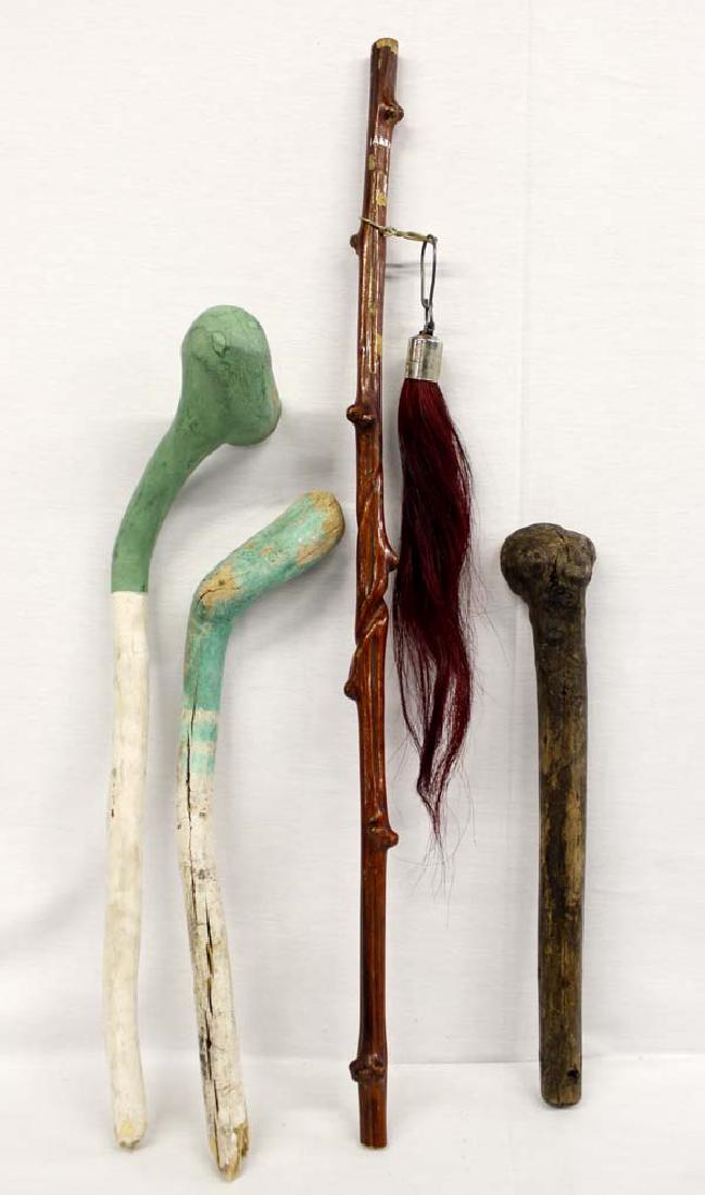 4 Native American Navajo Wood Dance Clubs (1 of 2)