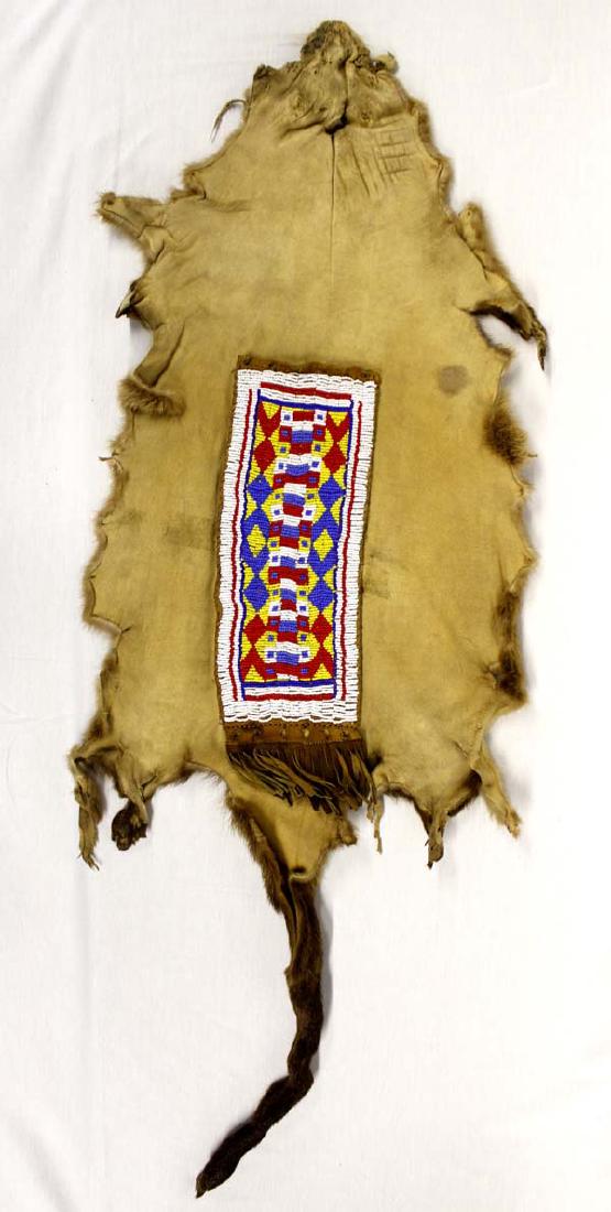 Plains Indian Beaded Pouch on Animal Skin (1 of 3)