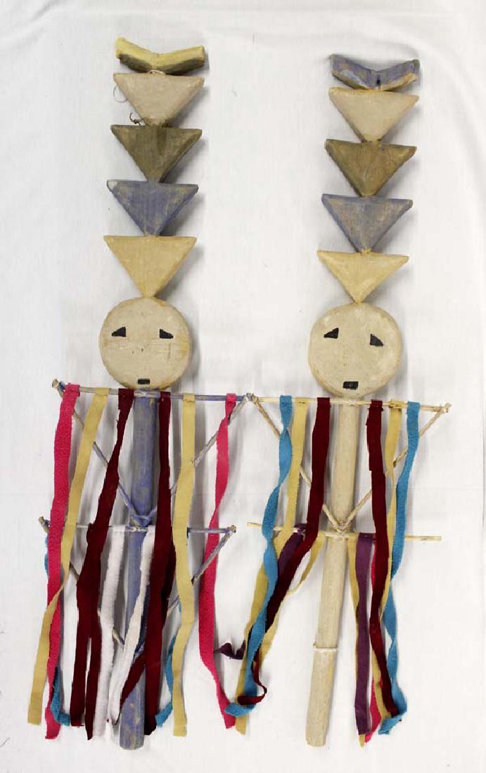 2 Native American Carved Wood Dance Wands (1 of 2)