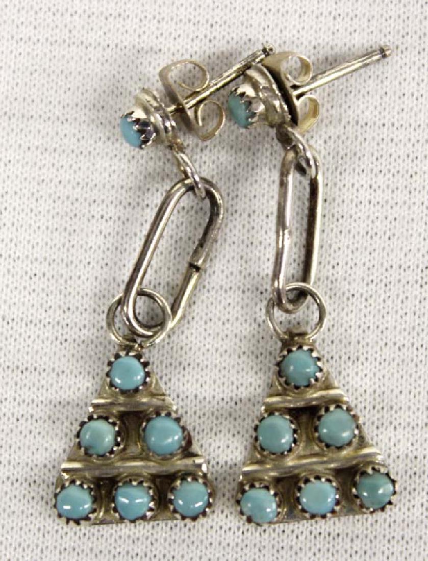 Zuni Sterling Petit Point Turquoise Earrings (1 of 2)