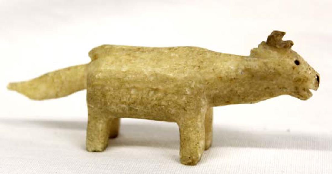 Canadian Inuit Carved Bone Caribou Dog Transformat: Native American Canadian Inuit Carved Bone Caribou Dog Transformation, measures 1.5'' x 4''L