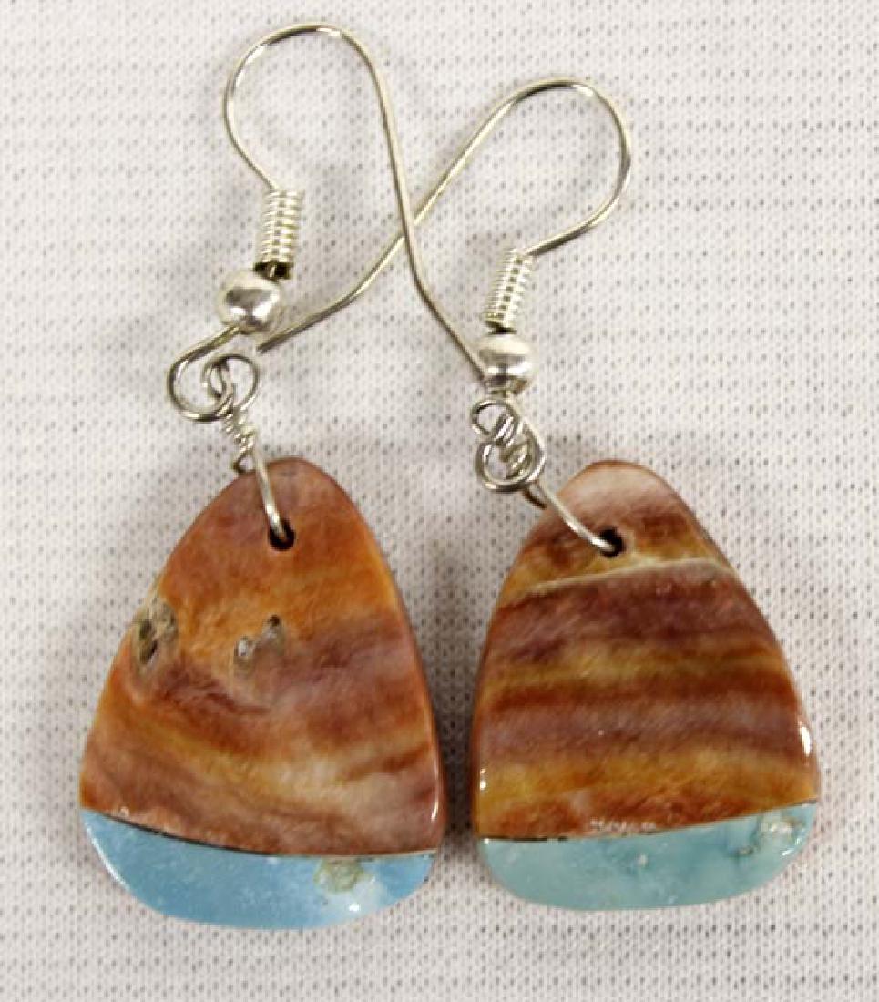 Native American Santo Domingo Inlay Shell Earrings (1 of 2)