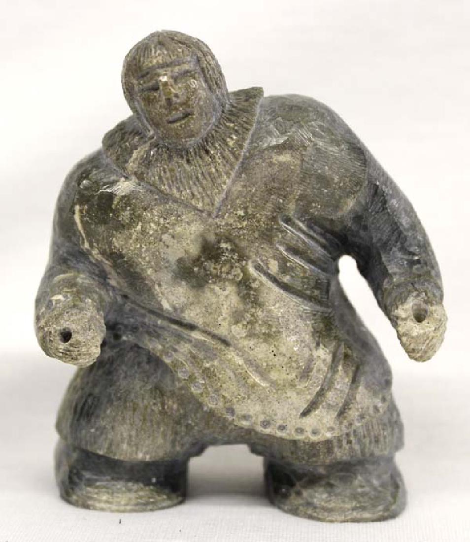 Canadian Inuit Carved Stone Hunter by J. Carpenter (1 of 3)