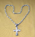 Sterling Silver Cross Necklace 3in Cross SH $10