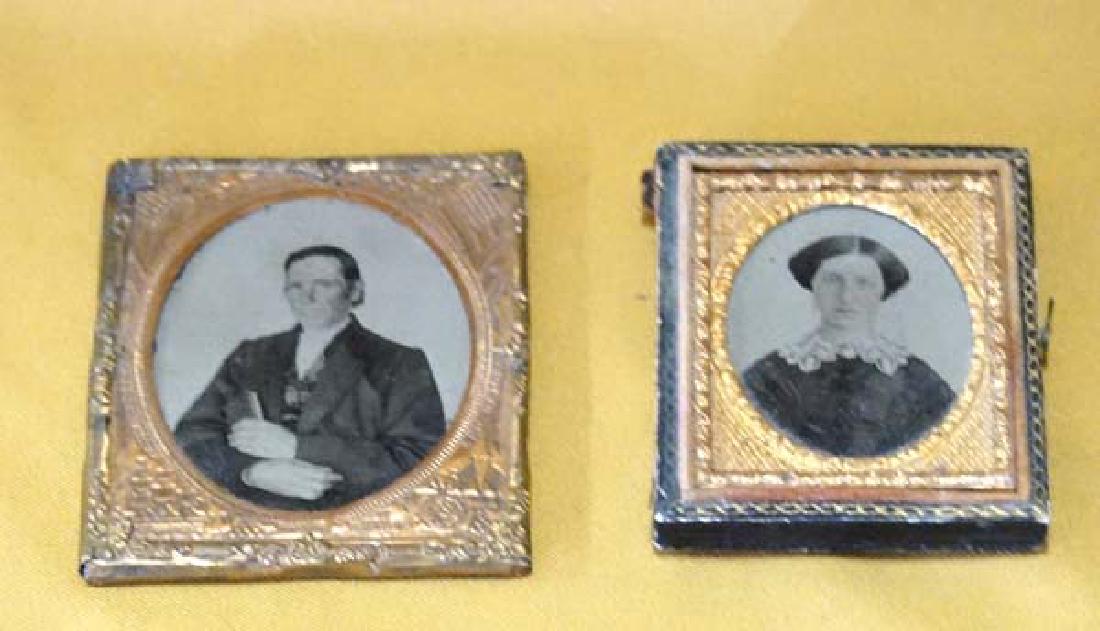 2 Antique Tin Type Photographs 3in High SH $10 (1 of 1)