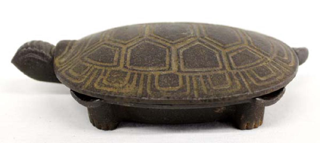 Antique Estate 1920 Cast Iron Turtle Ashtray (1 of 3)