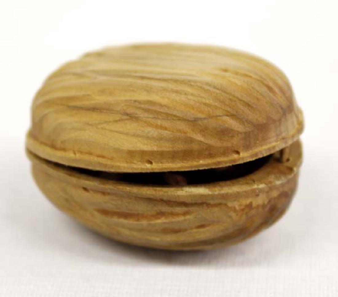 Estate East Indian Hand Carved Wood Turtle in Shell: Hummert Estate Miniature East Indian Hand Carved Wood Turtle in Shell, measures 1.75''L x 1.5''W, Sweet! Feet, Head, and Tail are articulated; similar to a bobblehead.