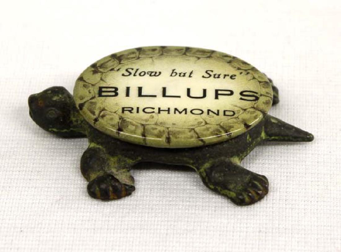 Estate Antique Celluloid Cast Iron Advertising Turtle (1 of 2)