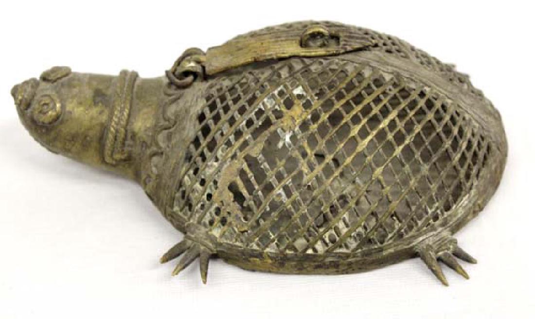 Estate 1800 Antique Japanese Brass Turtle Cricket Box (1 of 3)