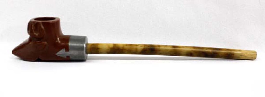 Native American Pipestone & Inlay Pewter Pipe (1 of 3)