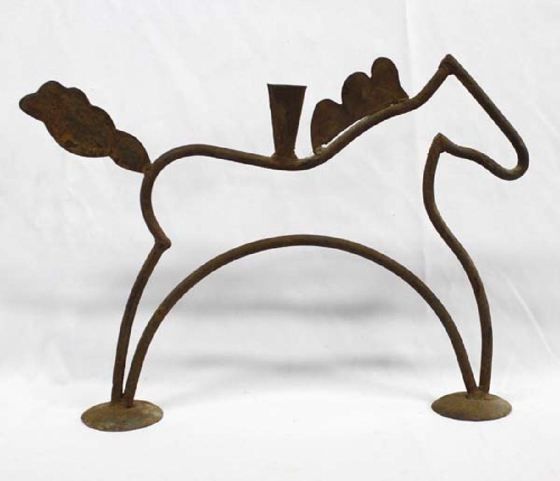 Hand Forged Wrought Iron Horse Candleholder (1 of 2)