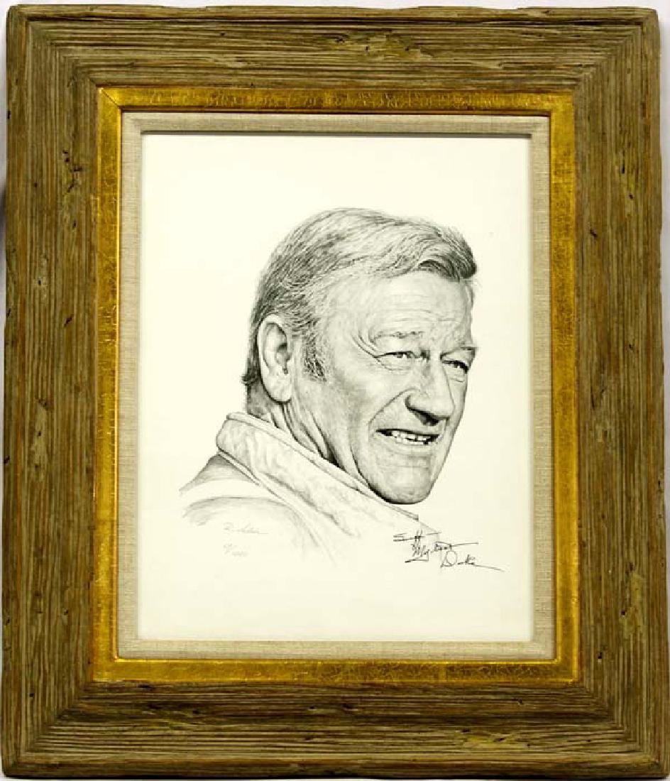 Framed John Wayne Print, Autographed by The Duke (1 of 3)