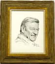Framed John Wayne Print, Autographed by The Duke