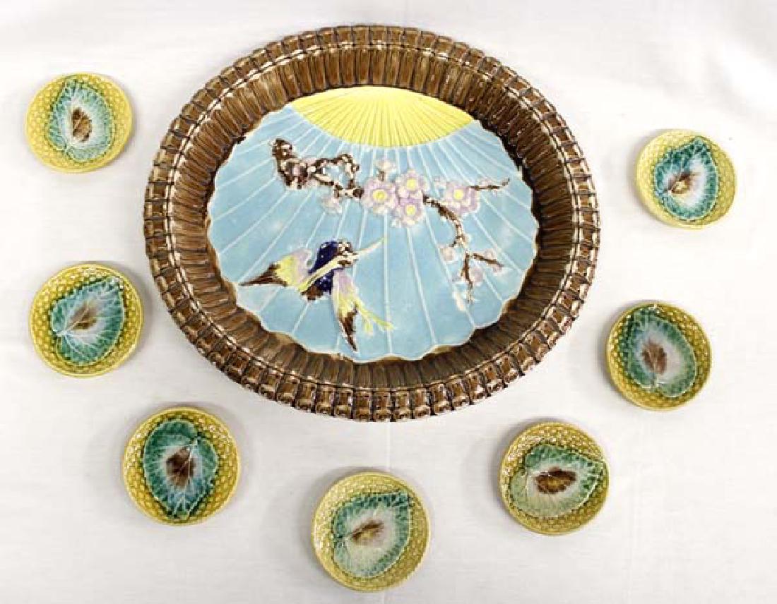 Antique 1868 English Majolica Bread Plate (1 of 4)