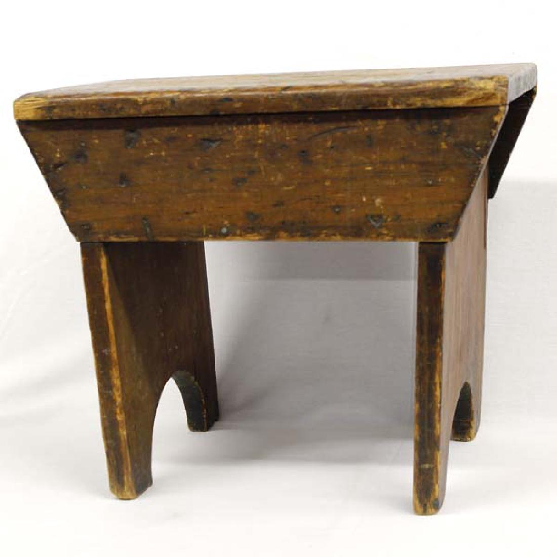 Antique Wood Footstool: Antique Wood Footstool, measures 16''L x 13.75''H x 10''W