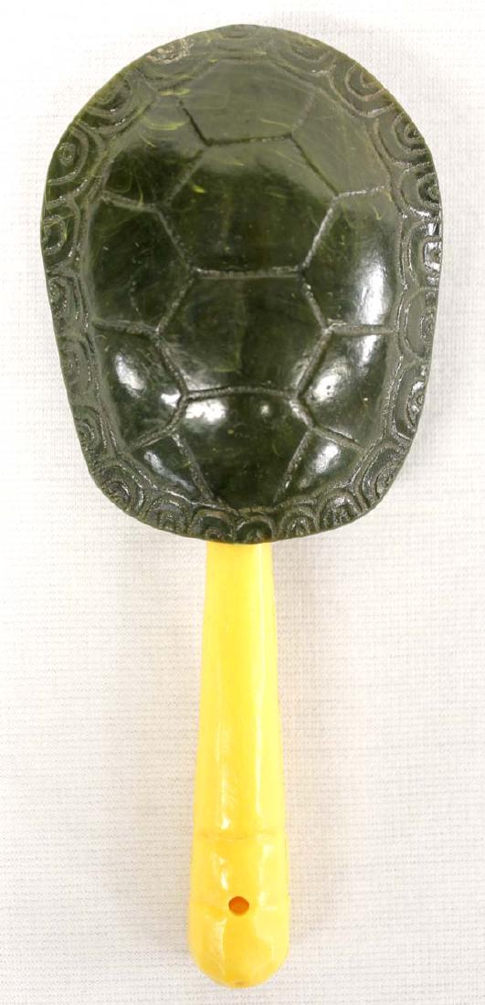 Esatate Vintage Hard Plastic Turtle Shell Rattle (1 of 2)