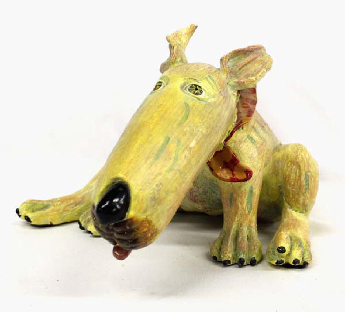 Estate 1999 R. Laidman Composition Dog Wearing Bandana (1 of 5)