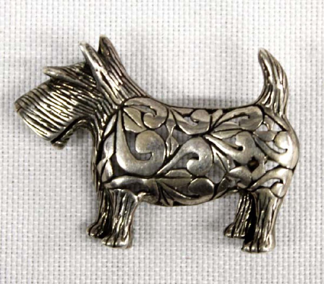 Sterling Silver Scottie Dog Pin (1 of 2)