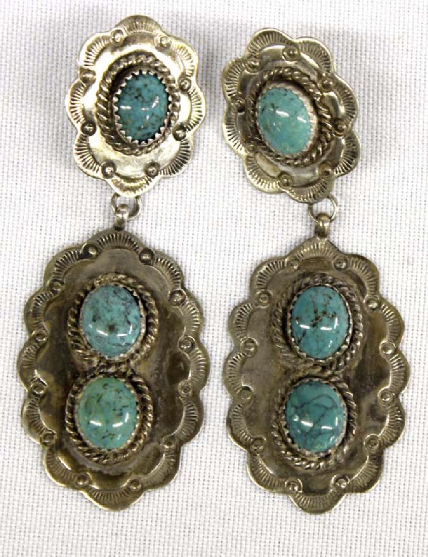 Native American Sterling Turquoise Earrings (1 of 2)