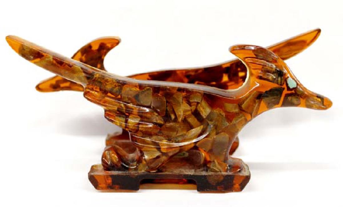 Vintage Lucite & Petrified Wood Chip Letter Holder (1 of 4)