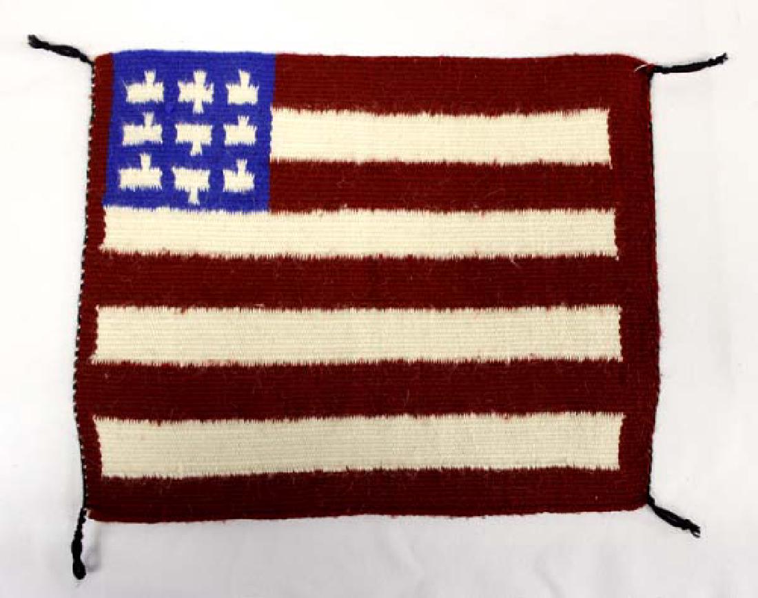 Native American Navajo American Flag Wool Textile (1 of 2)
