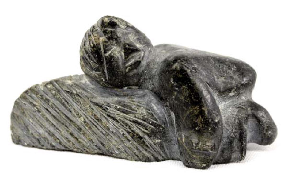 North West Coast Carved Stone Child on Stone (1 of 4)