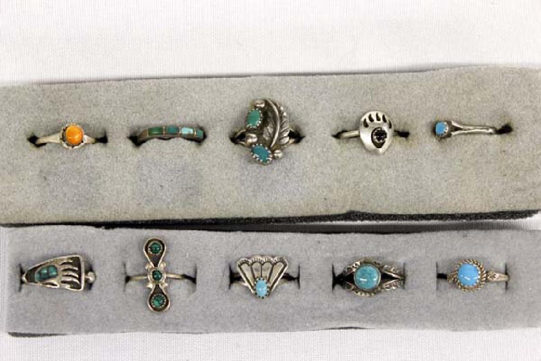 10 Native American Sterling Rings (1 of 5)