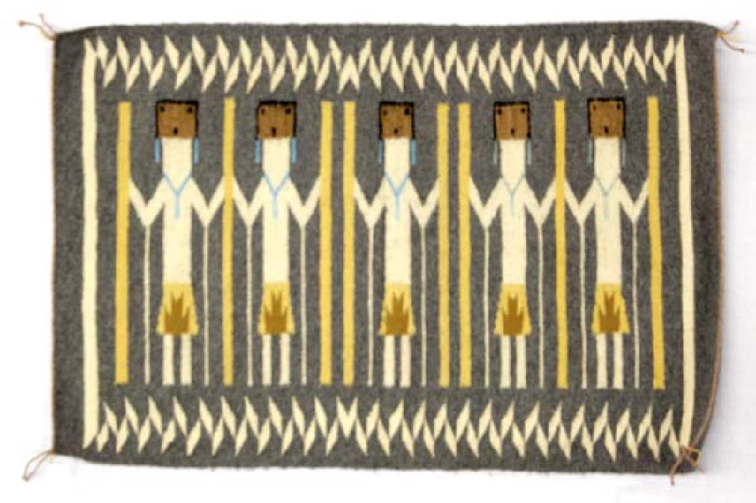 Native American Navajo 5 Yei Wool Textile Rug (1 of 2)