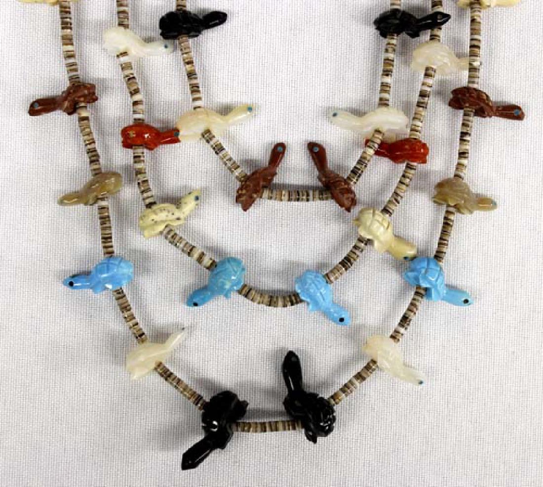 Navajo Three Strand Heishi Turtle Fetish Necklace (1 of 3)
