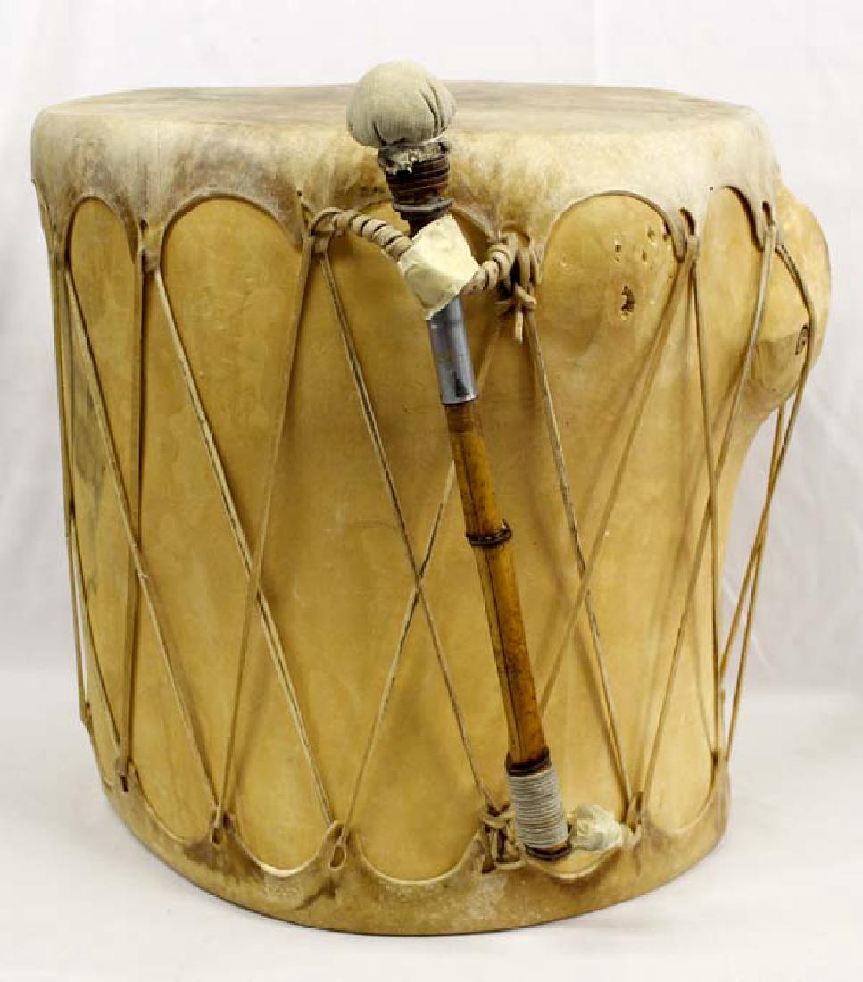 Huge Native American Taos Drum with Beater (1 of 5)