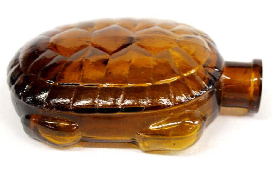 Estate Antique Amber Glass Turtle Whiskey Flask (1 of 3)