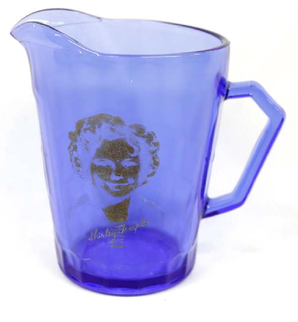 1930 Shirley Temple Cobalt Blue Glass Pitcher (1 of 4)