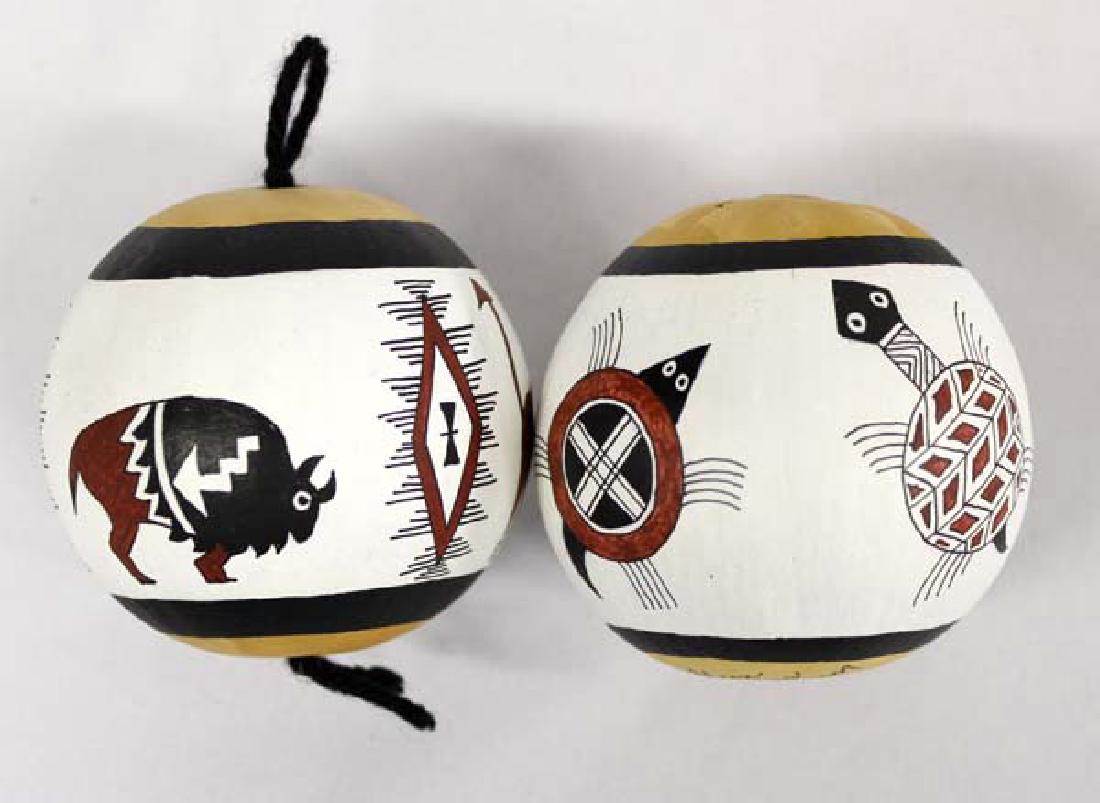 2 Southwestern Gourd Art Ornaments by C. Kardas (1 of 3)