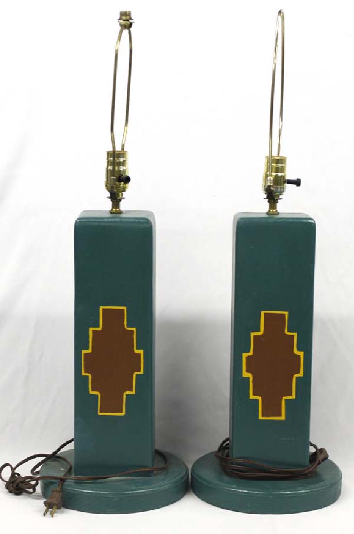 2 Vintage La Fonda Hotel Wood Lamps (1 of 2)