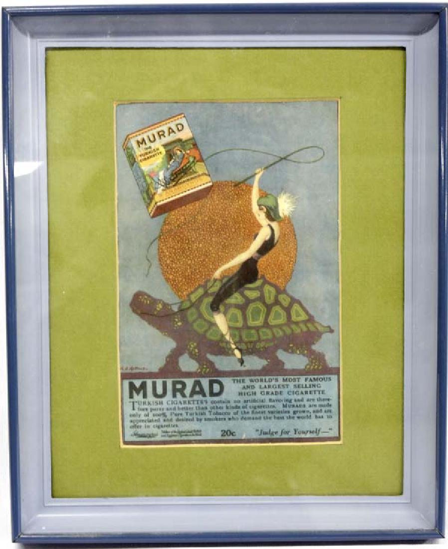 Antique Framed Advertisement for Murad Cigarettes (1 of 4)