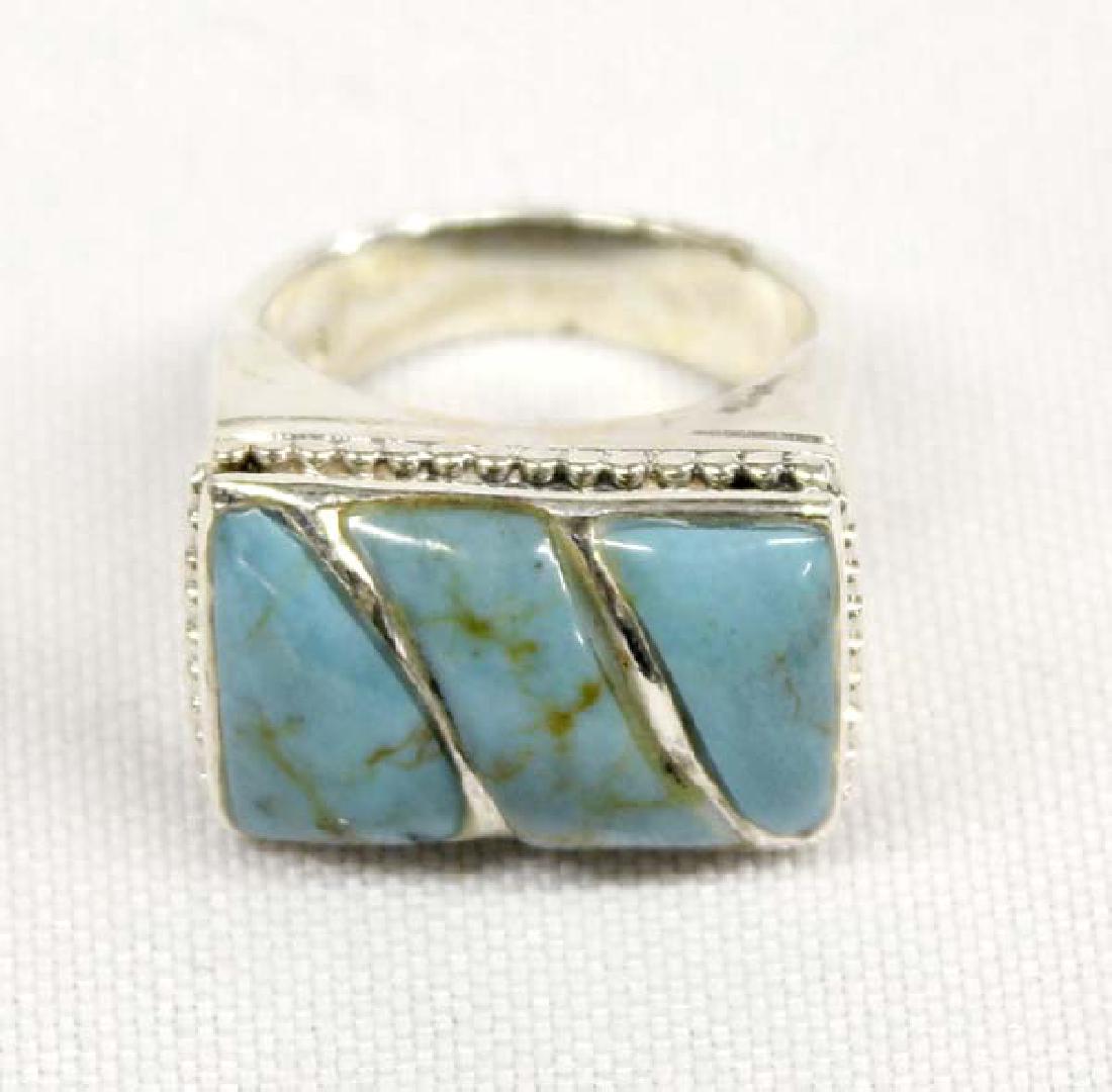 Sterling Silver Turquoise Ring, Size 8 (1 of 2)