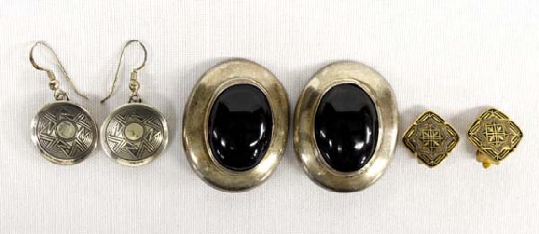 3 Pr Earrings, one pr Sterling Taxco Clip on (1 of 4)