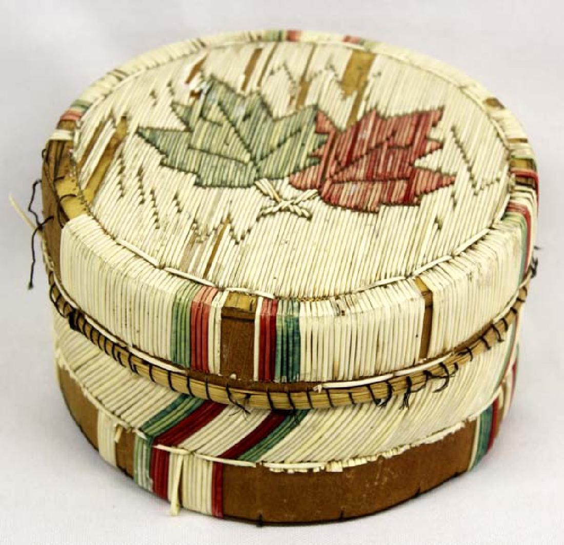 Vintage Iroquois Quill and Birch Bark Basket (1 of 5)