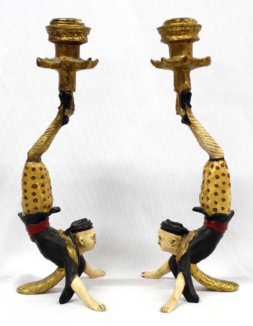 Pair of Chinese Acrobat Candleholders (1 of 5)