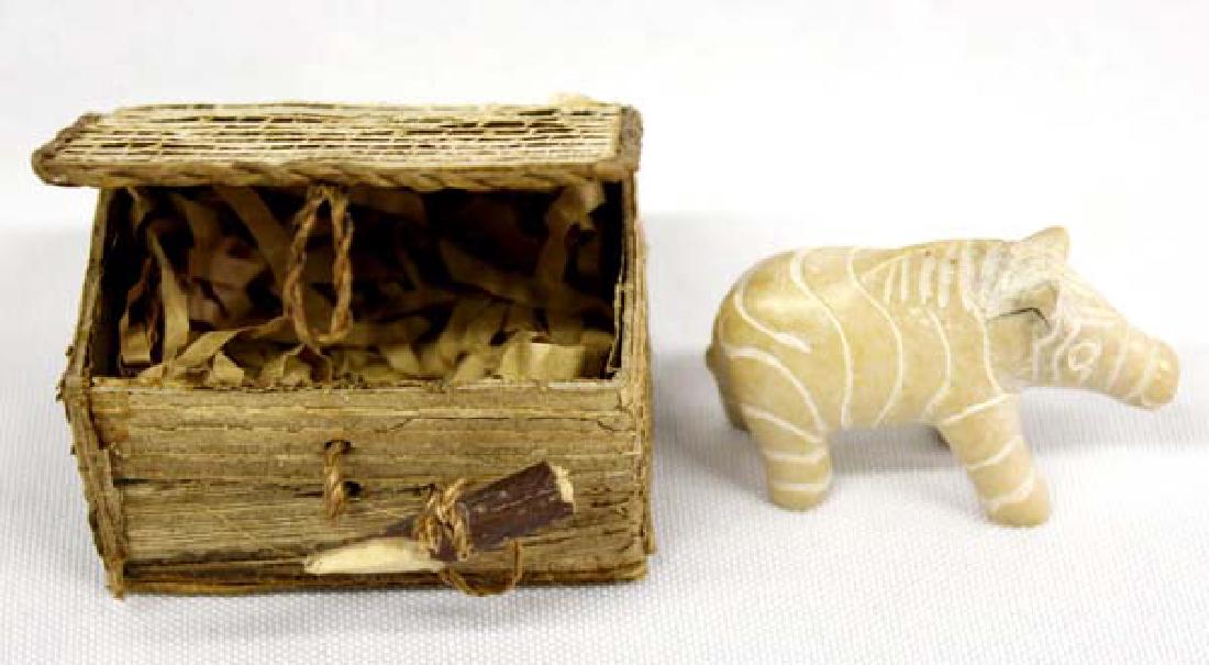 Estate African Carved Stone Zebra in a Box (1 of 3)