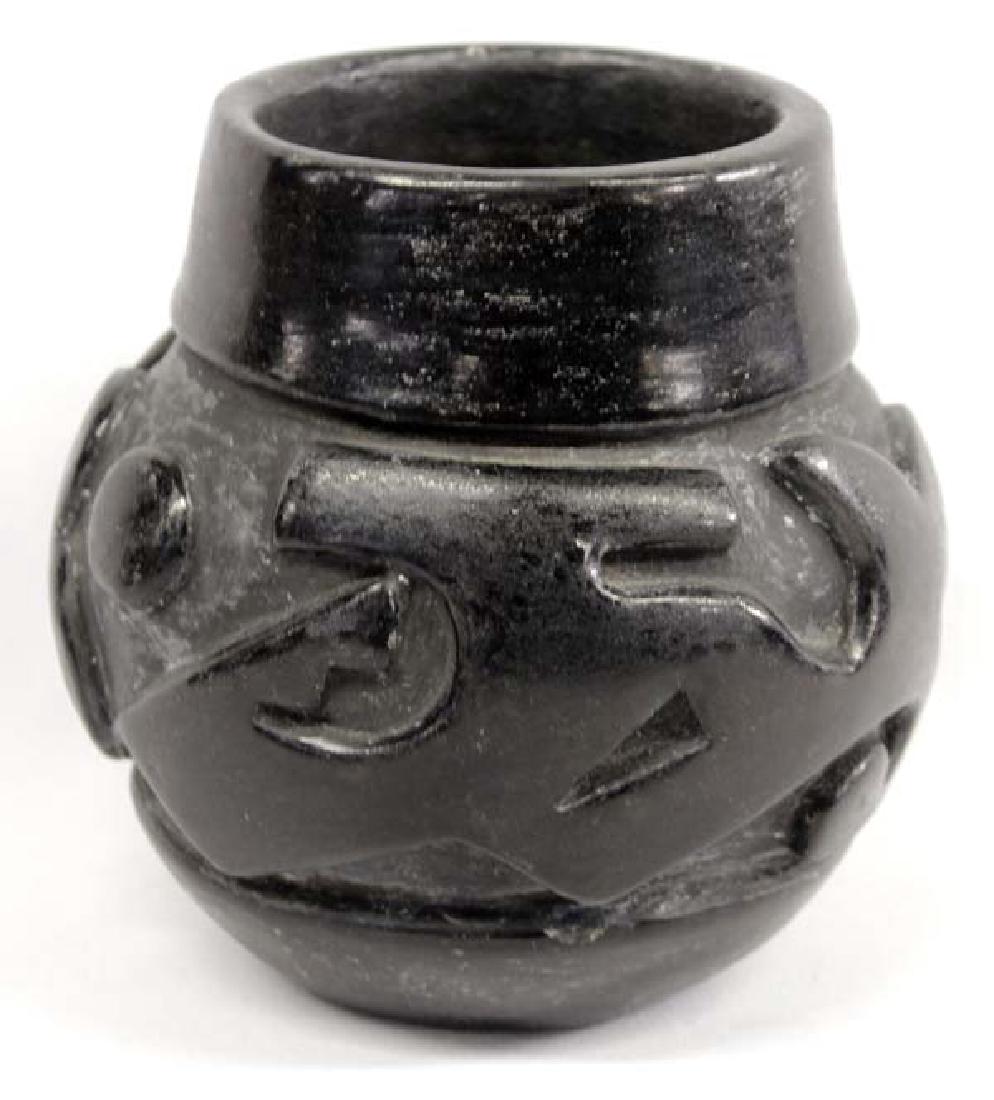 Vintage Native American Santa Clara Pottery Jar (1 of 4)